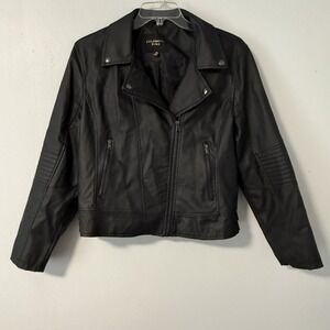 Celebrity Pink Women's‎ Black Faux Leather Moto Motorcycle Jacket XXL